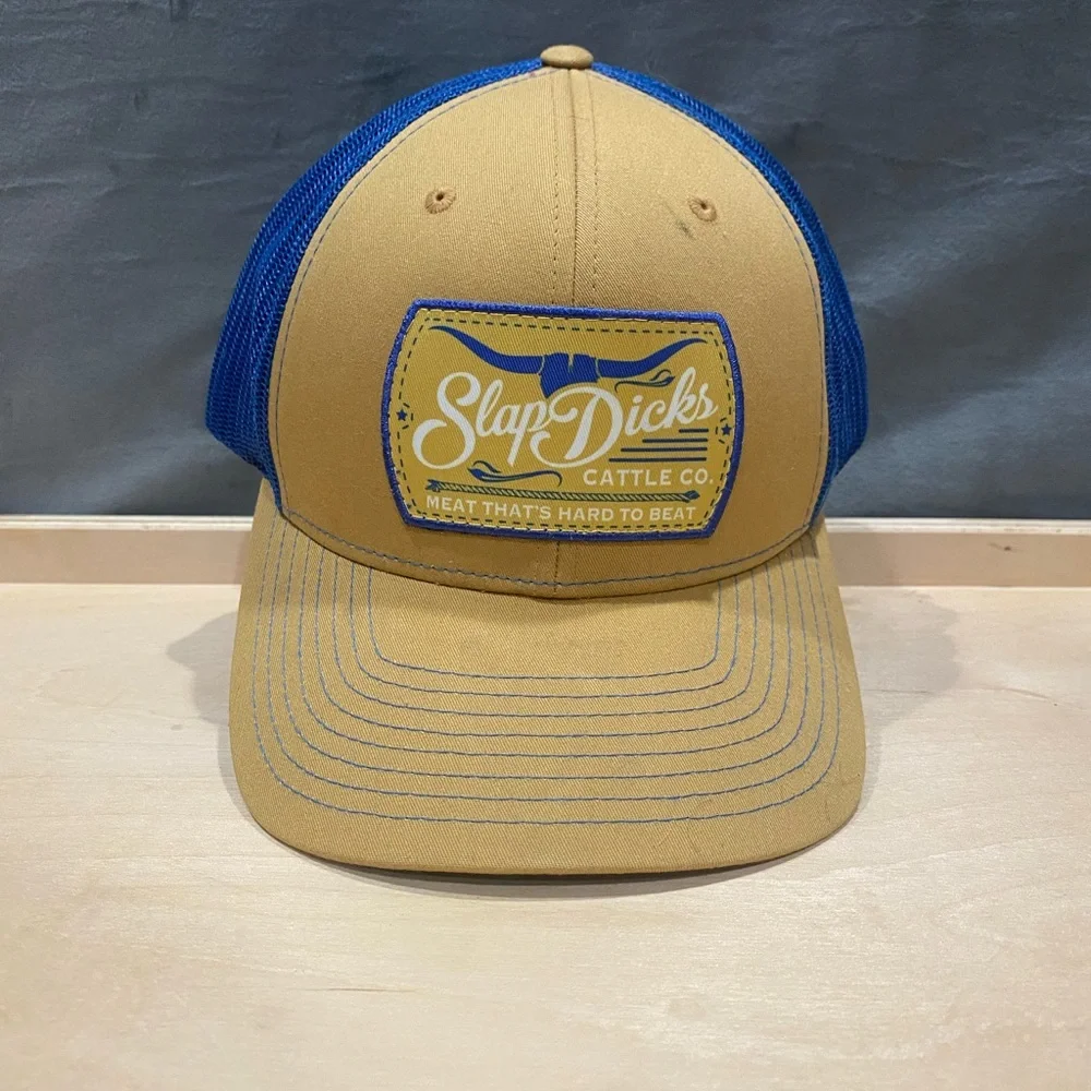 Slapdicks Cattle Co. Tan and Blue Cap